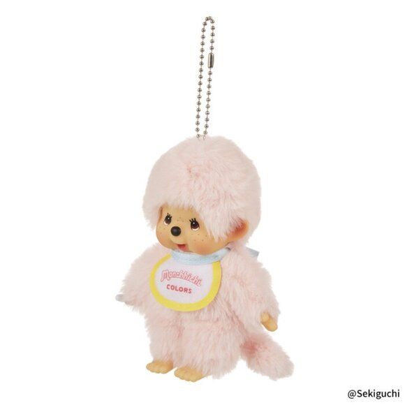 NEW SEKIGUCHI Monchhichi Colors Pink Plush Mascot Keychain - Picture 2 of 5